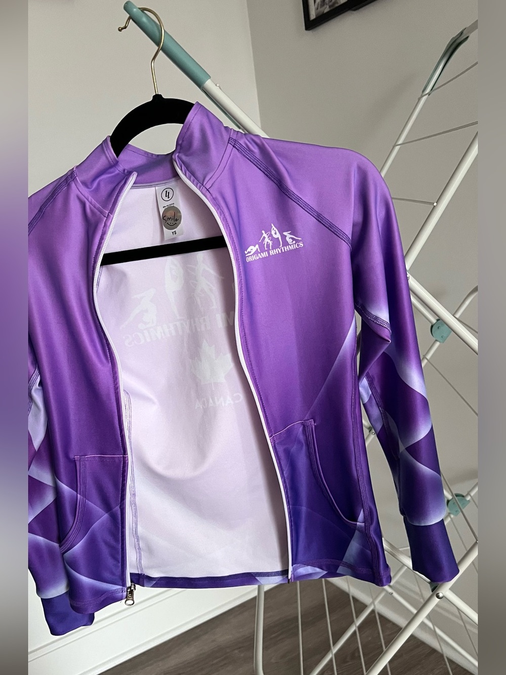 Girl  Purple Zip-Up Jacket Gymnastic Rhythmic
